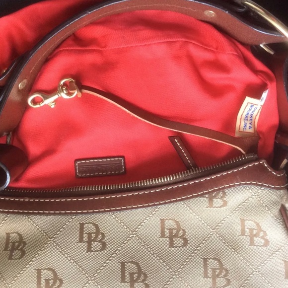 Dooney And Bourke Brown Monogram Canvas And Leather Handbag - Picture 5 of 6